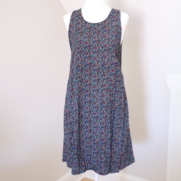 GAP Tie Back Black Multi Swing Dress XS - Picture 4 of 8